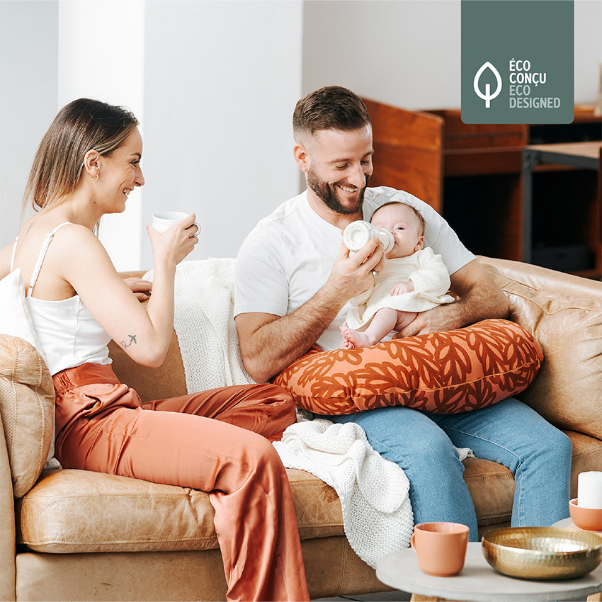 Coussin d'allaitement B.Love - Terracotta/Végétal 