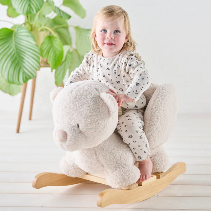 Animal à bascule - Teddy ours - Ecru - 59 cm 