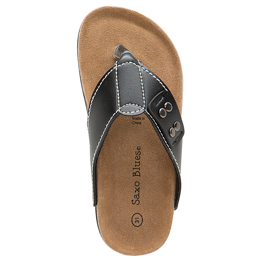 Nu-pieds avec bride effet cuir et semelle moulée effet liège 