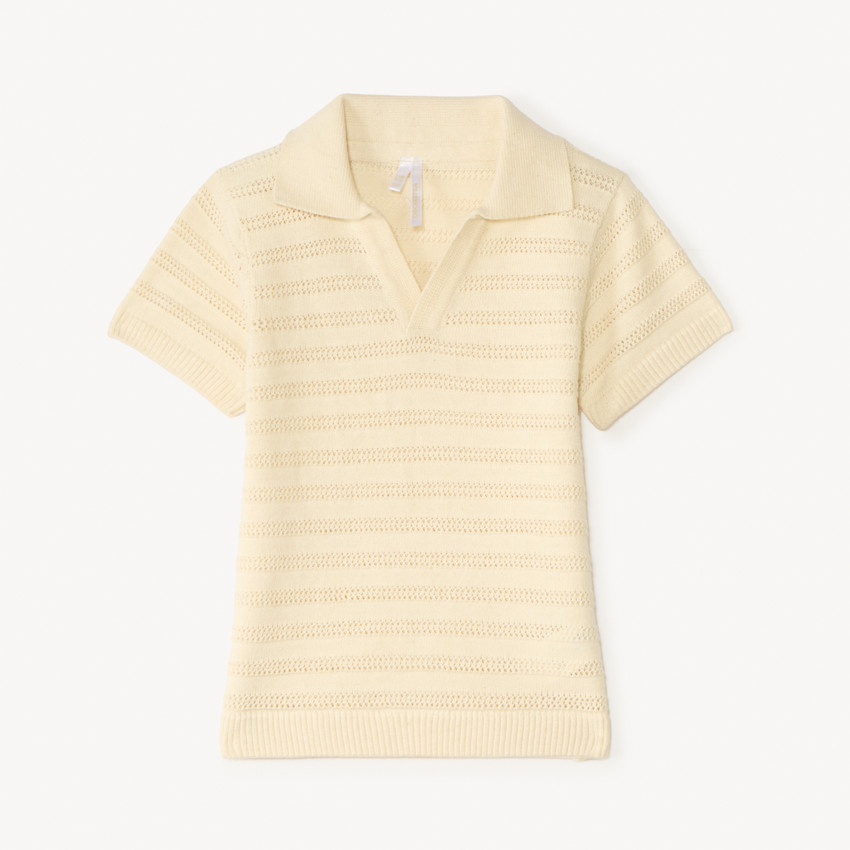 Polo manches courtes tricot fantaisie ajouré pour bébé garçon 