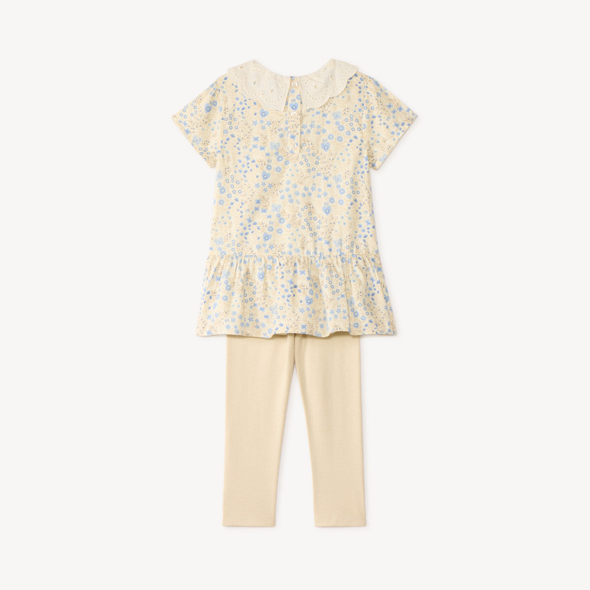 Ensemble 2 pièces tunique + legging fleuris pour bébé fille 