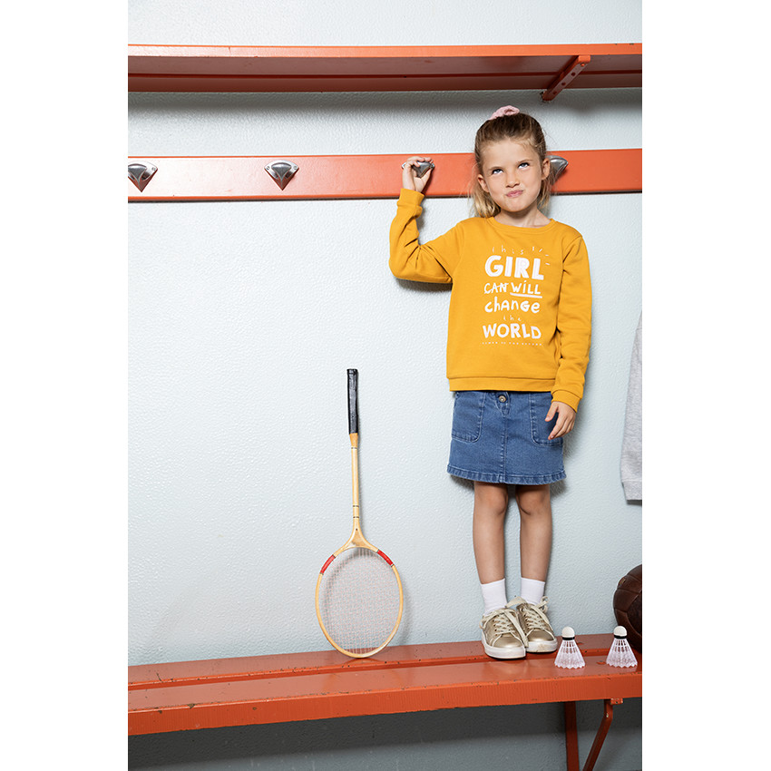 Jupe courte en jean paperbag pour fille 