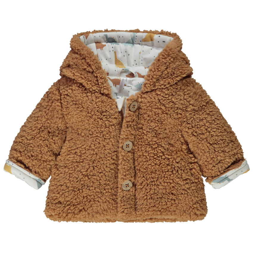 Gilet à capuche en sherpa pour bébé garçon 