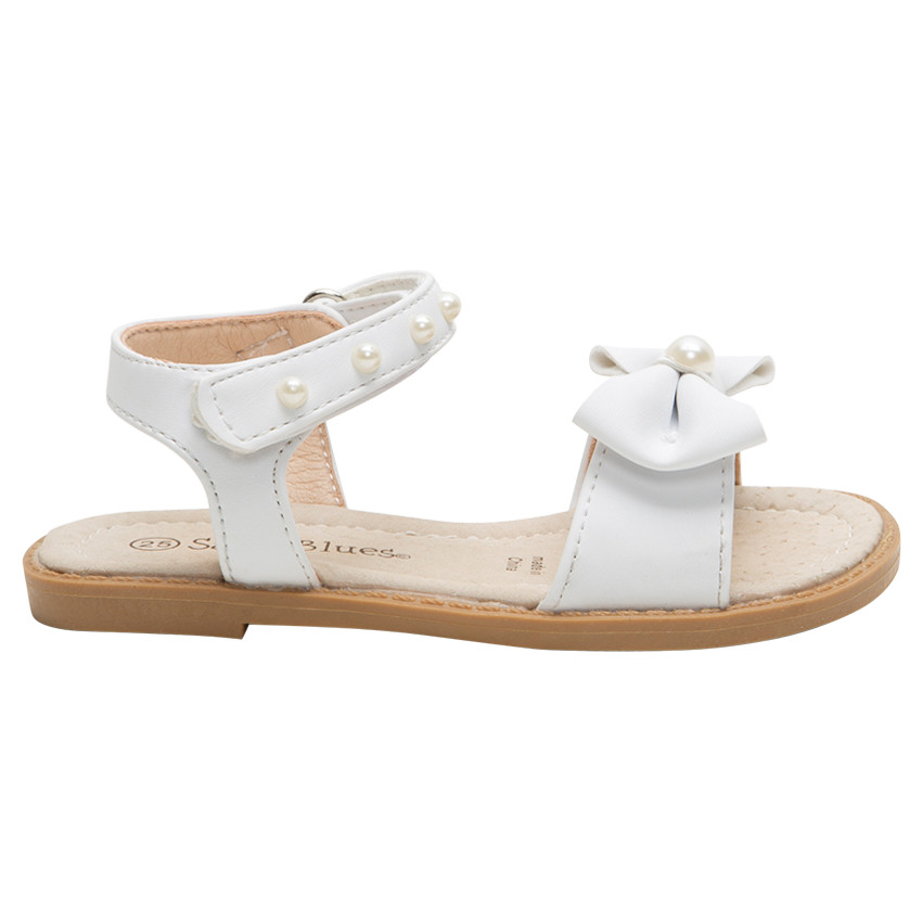 Nu-pieds effet cuir avec perles fantaisie et noeud 