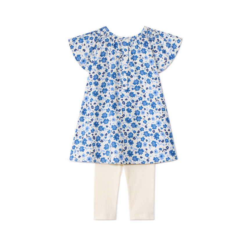 Ensemble 2 pièces avec tunique fleurie pour bébé fille 