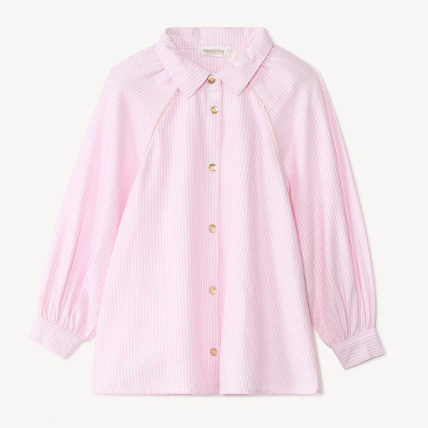 Chemise manches longues à rayures pour fille