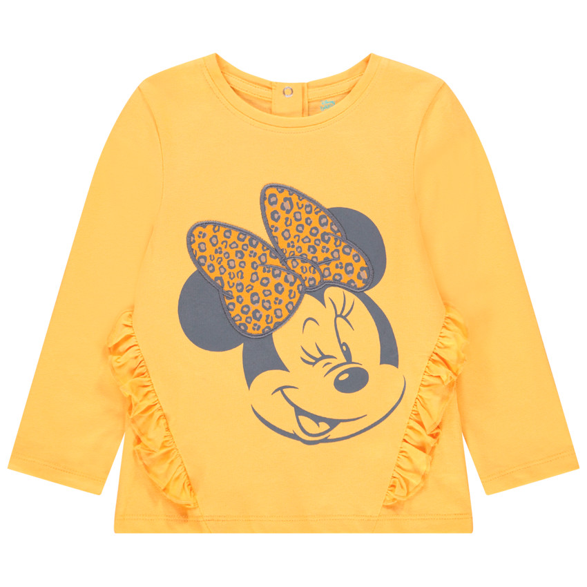 T-shirt manches longues en coton print Minnie Disney pour bébé fille 