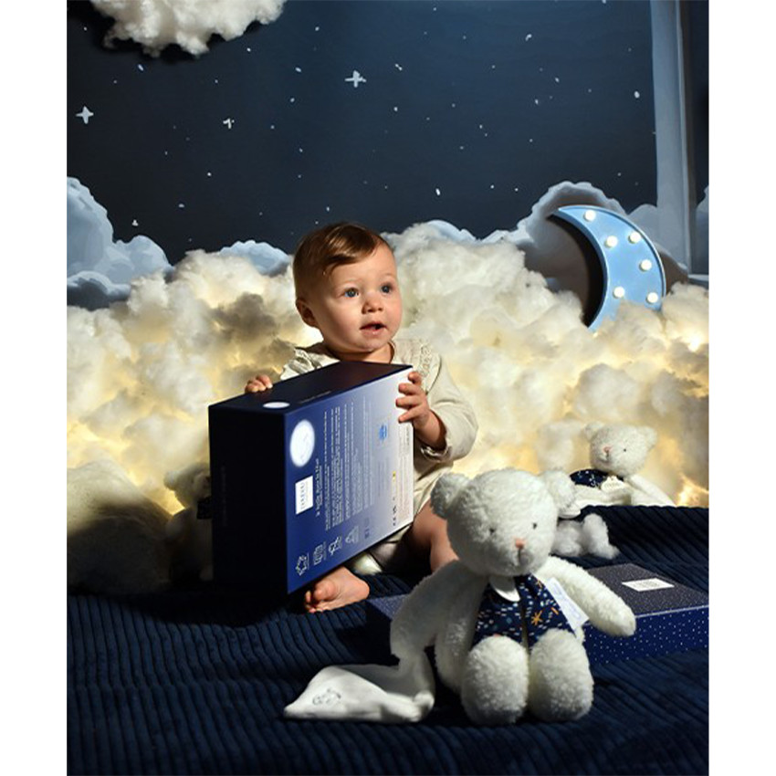 Peluche doudou Ours Luminescent Clair de Lune Blanc  