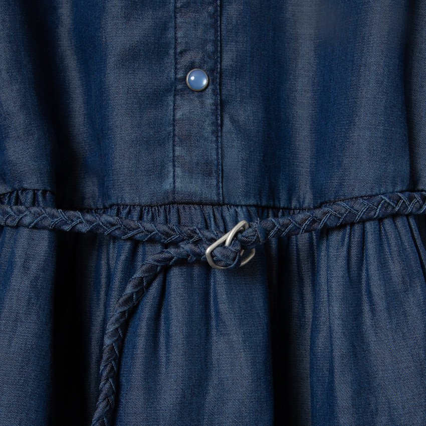Robe chemise manches longues en Tencel avec broderies 