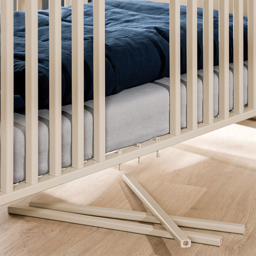 Lit bébé évolutif 70 x 140 cm Eefje beige cachemire/groovy oak 