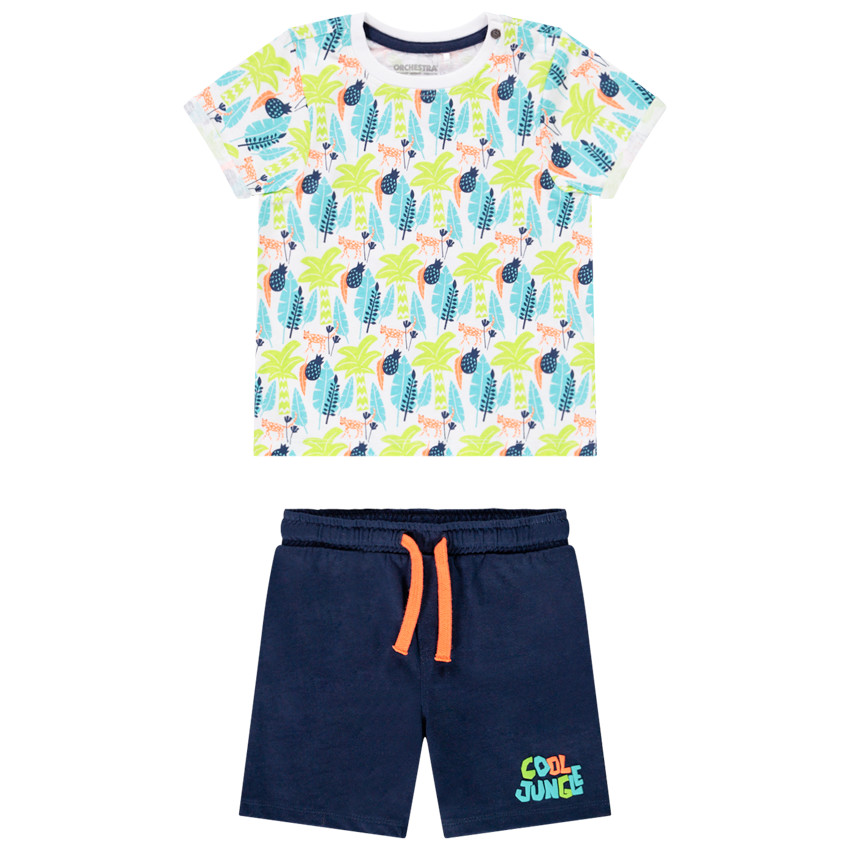 Ensemble de plage t-shirt et bermuda imprimé Savane pour bébé garçon 