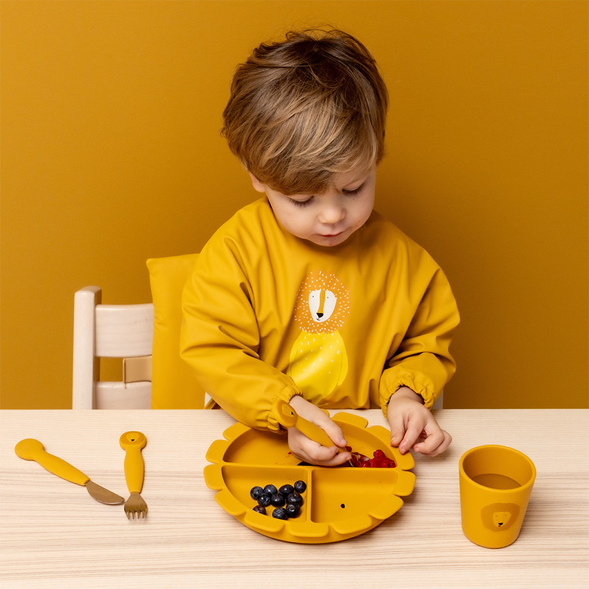 Assiette silicone avec ventouse et compartiments - Mr Lion - Jaune (Trixie) - Image 2