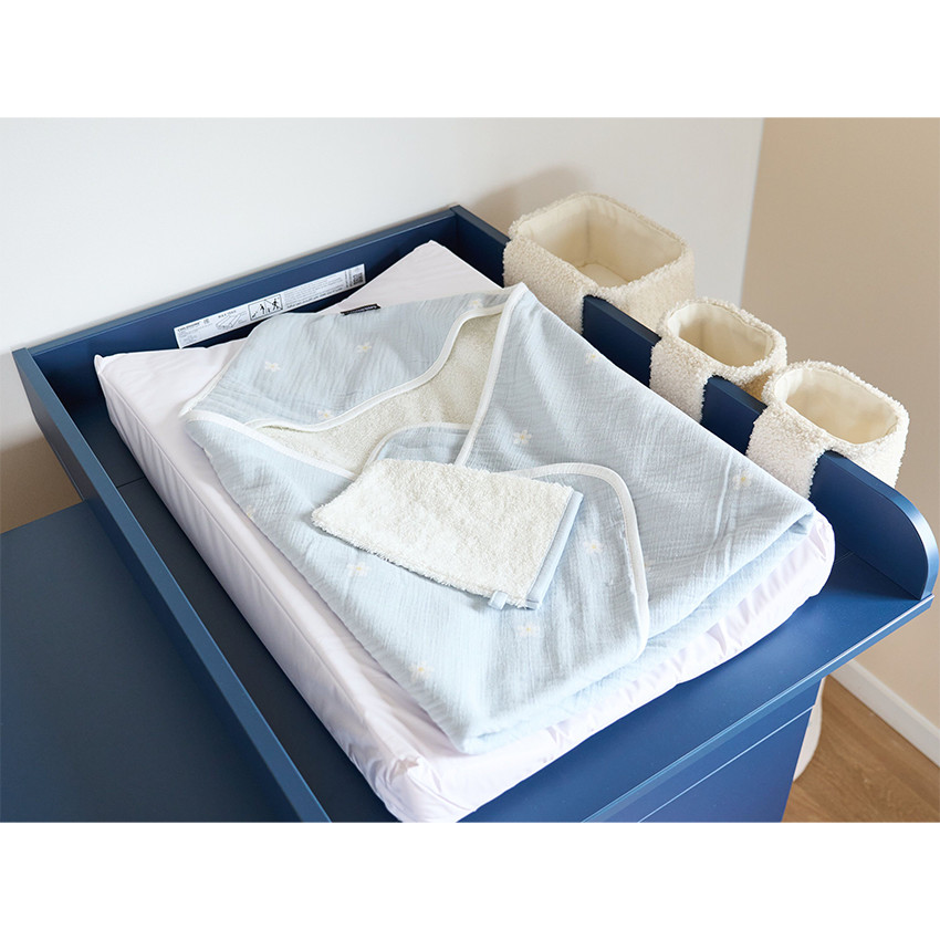 Set de 3 paniers rangement à suspendre Teddy Ecru 