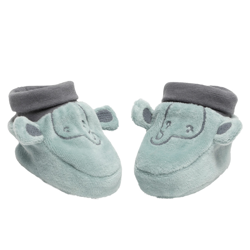 Chaussons en velours motif éléphant 