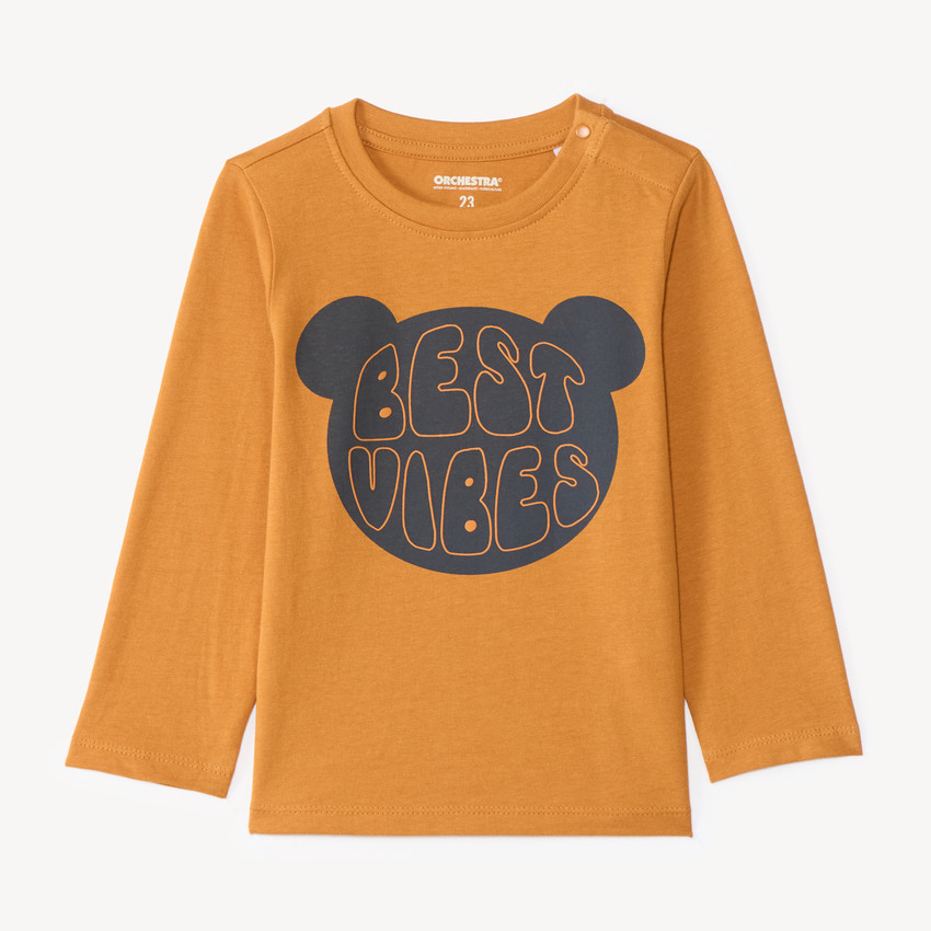 T-shirt manches longues bébé garçon imprimé ourson 