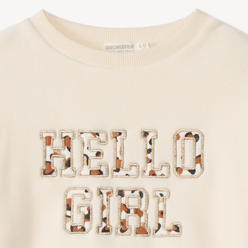 Sweat polaire oversize à patchs tachetés pour fille 