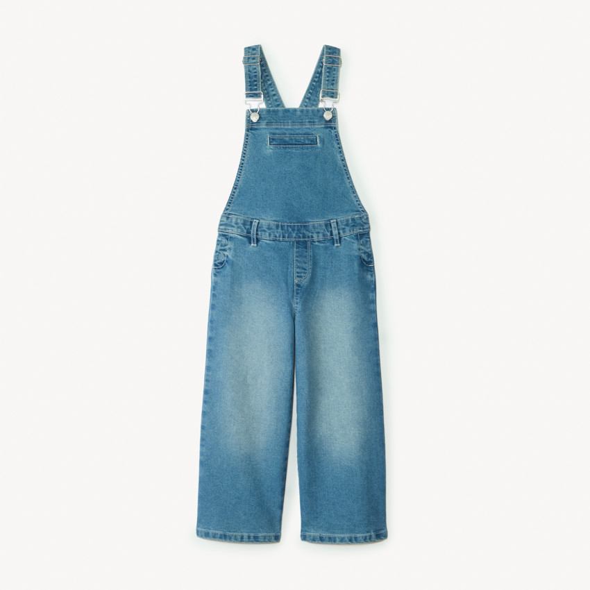 Salopette longue coupe large en jean pour fille