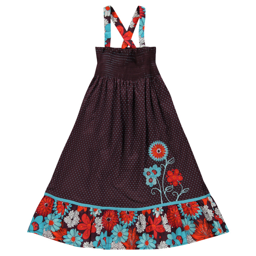 Robe longue à pois et fleurs 