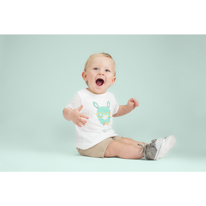 Ensemble avec tee-shirt print lapin et short à poches 