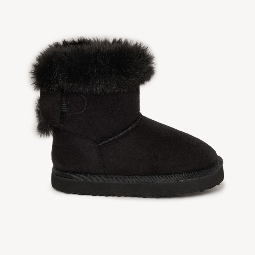 Bottines avec faussure fourrure et nœud pour fille 