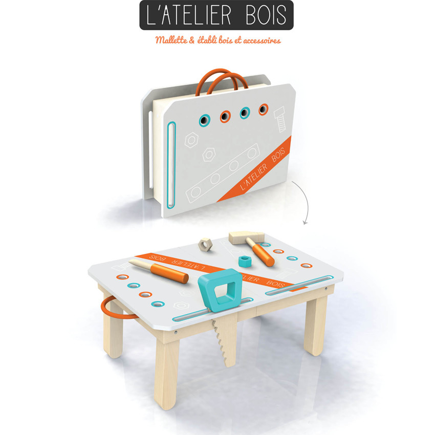 Malette bricolage 2 en 1 en bois 