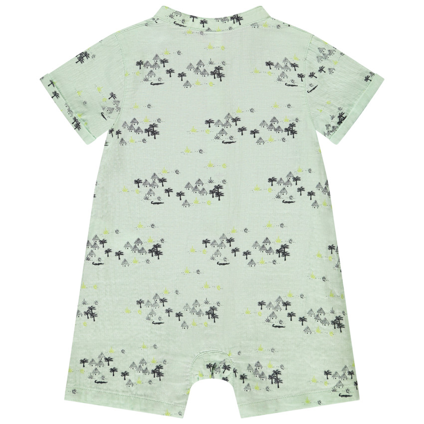 Combinaison courte imprimée savane pour bébé garçon  