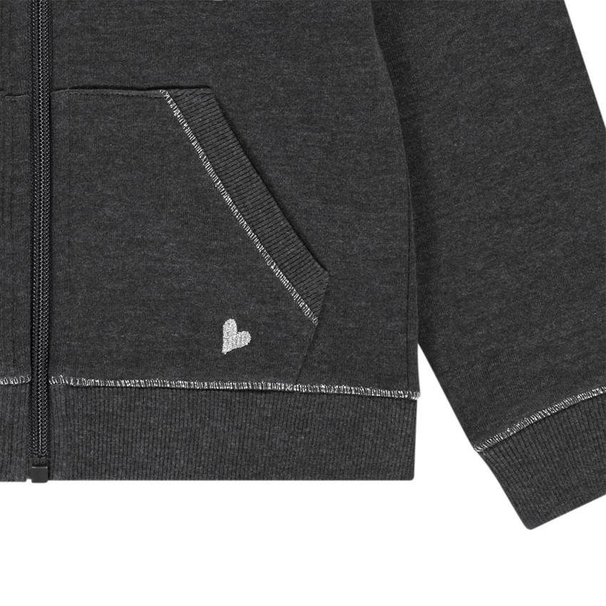 Gilet à capuche en molleton uni pour fille 