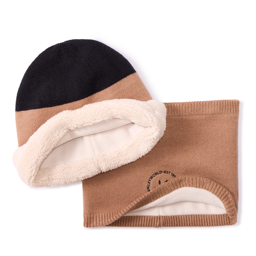 Set bonnet + snood en tricot SmileyWorld pour garçon 