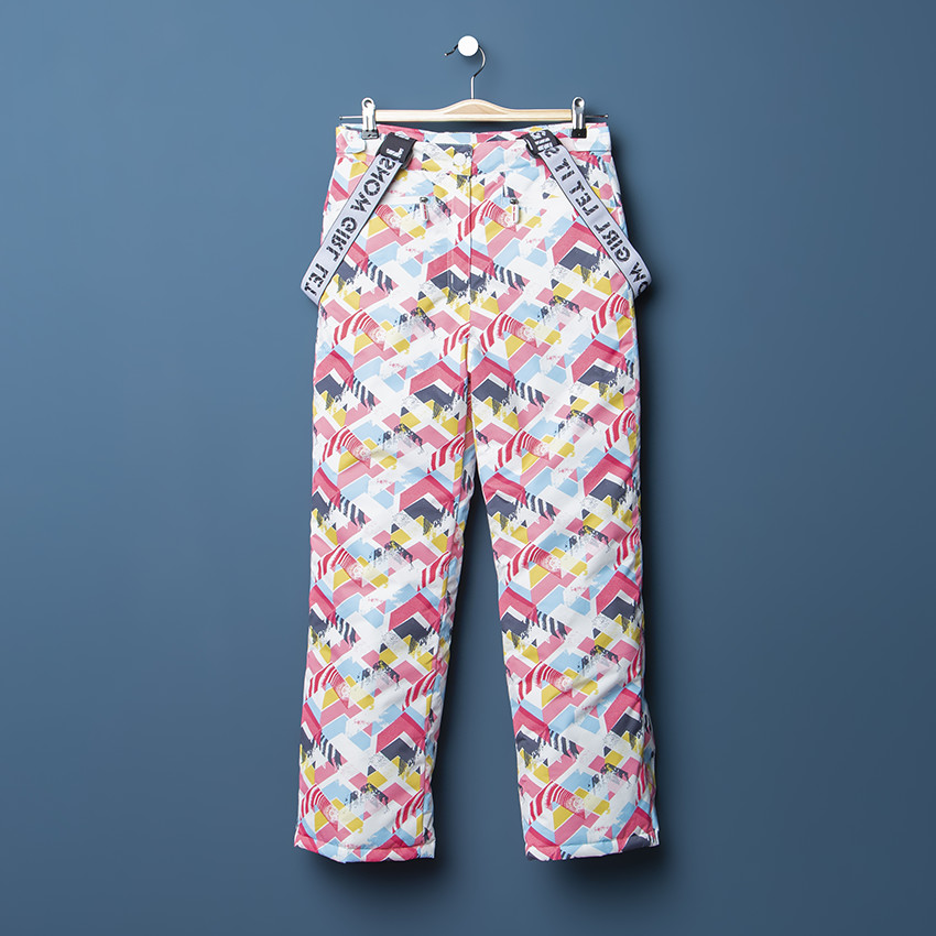 Junior - Pantalon de ski imperméable à bretelles imprimé all-over 