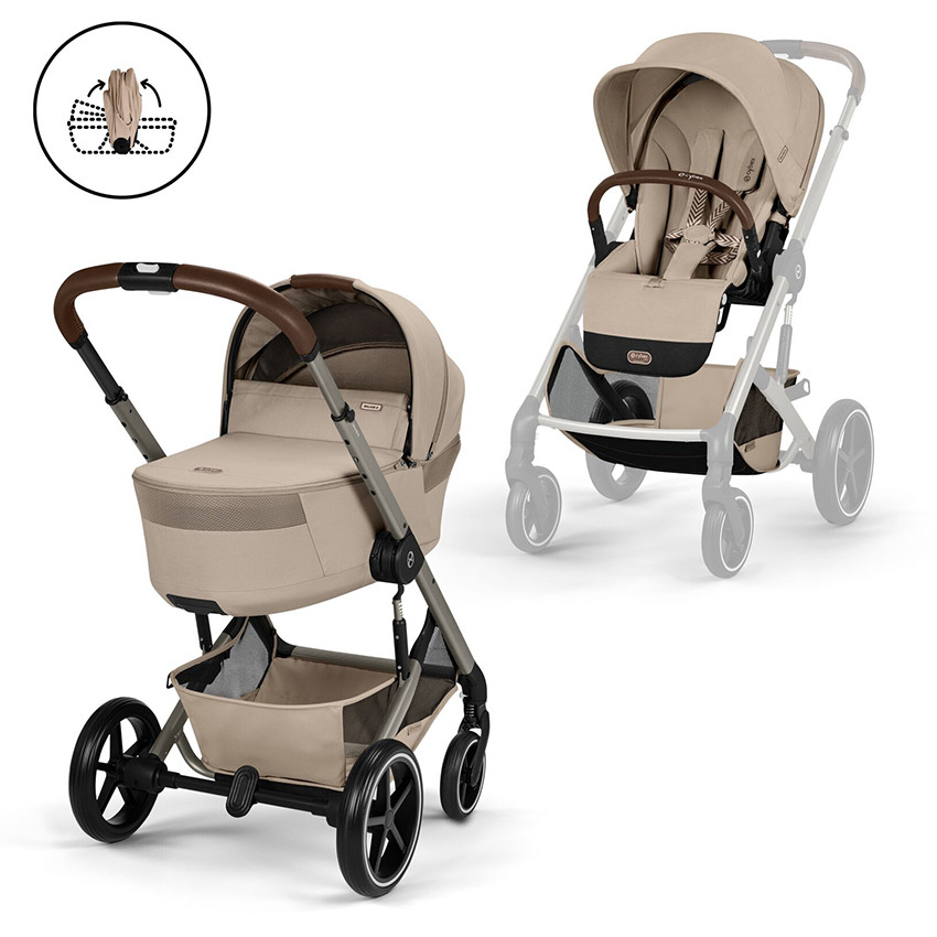 Poussette Duo Balios S Lux 2026 + Nacelle Pliable Almond Beige