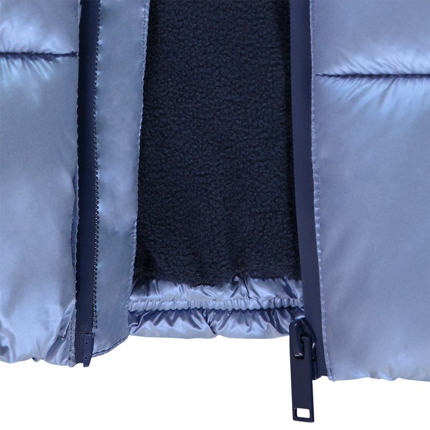 Doudoune matelassée à capuche effet métallisé pour garçon 