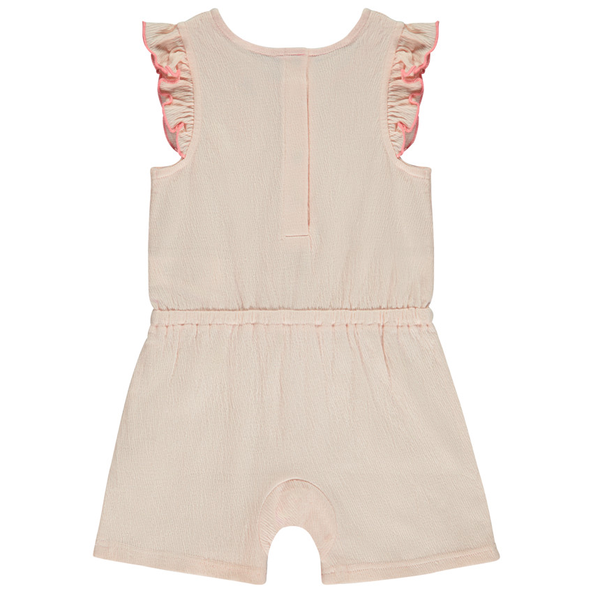 Combishort effet froissé à fleur brodée pour bébé fille 
