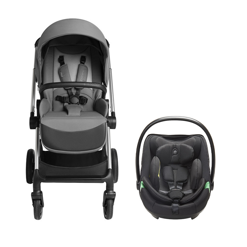 Poussette duo Athéna Xelium + siège-auto i-Prim gris/noir 