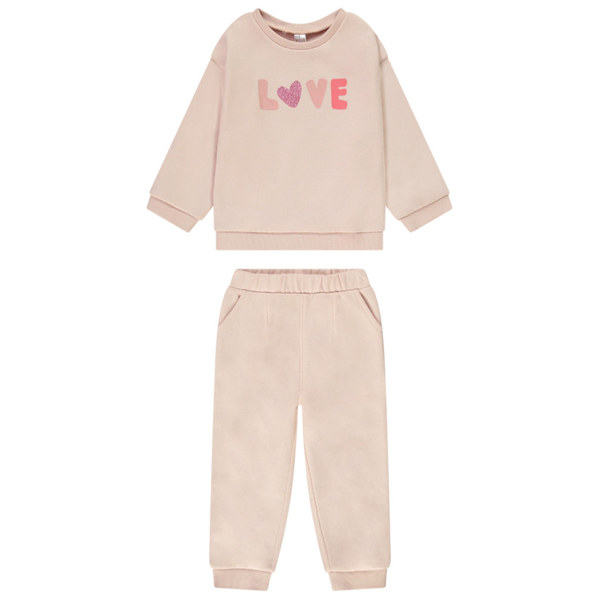 Ensemble jogging 2 pièces print Love pour bébé fille
