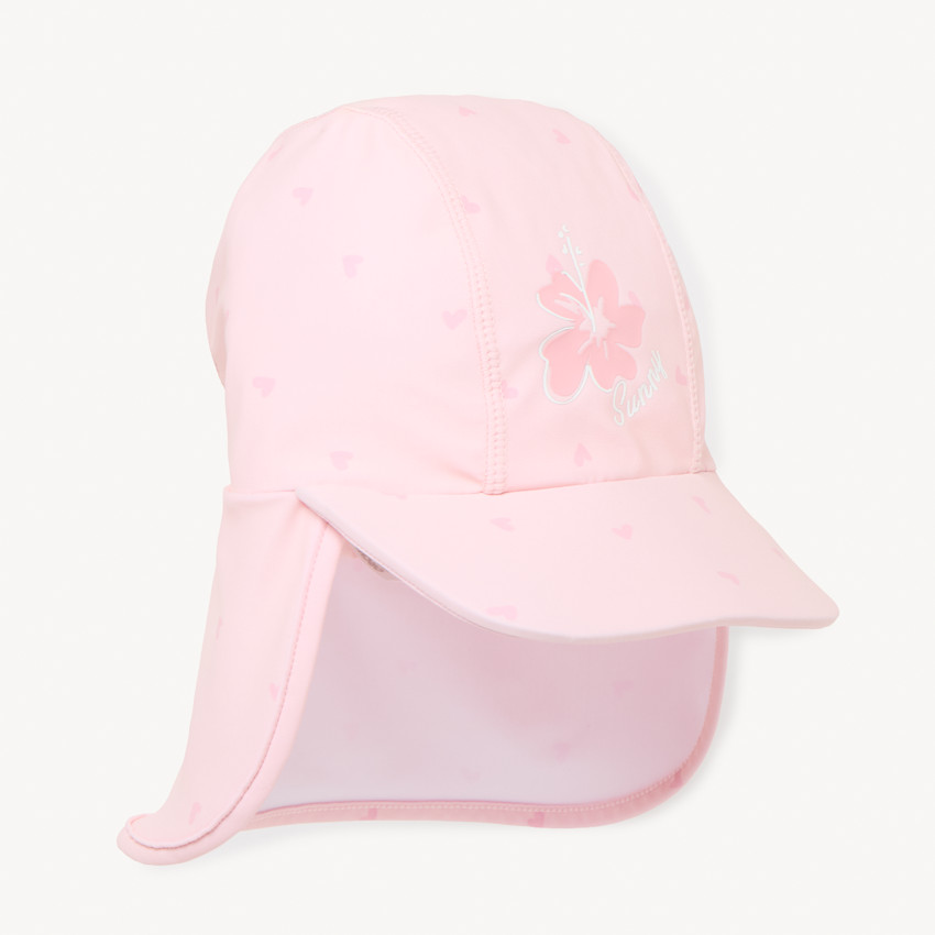 Casquette saharienne anti-UV imprimé fleur d'hibiscus pour bébé fille 