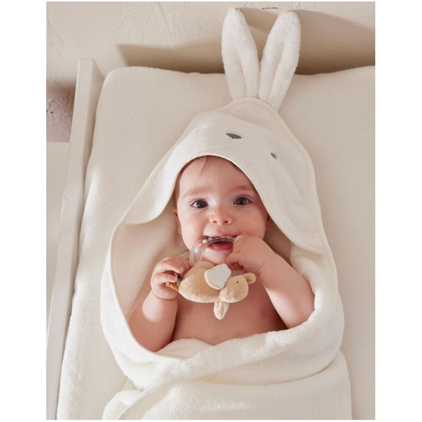 Cape de bain + gant de toilette B&M Snow - Blanc (Noukie's) - Image 2
