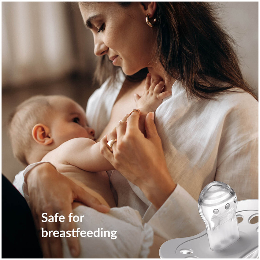 Sucette Dynamic Silicone 0-3m Light Grey/Dark Grey 