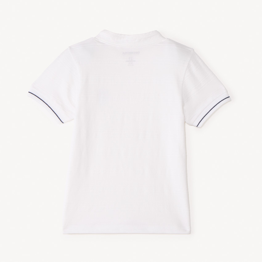 Polo manches courtes col mao broderie palmier pour bébé garçon 