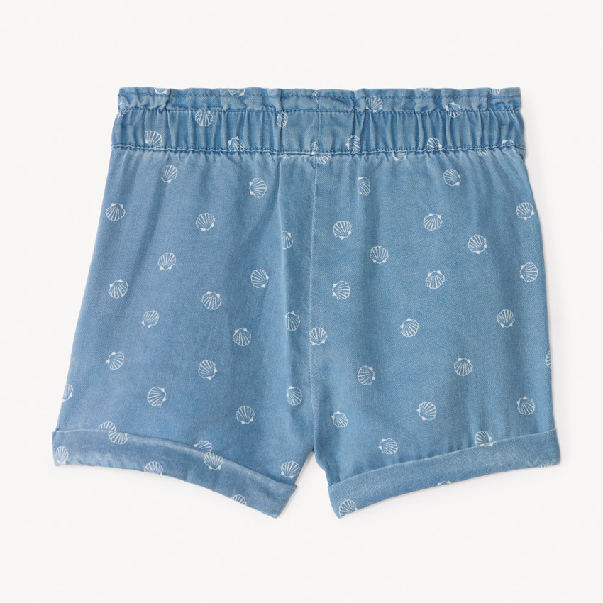 Short en sergé imprimé fantaisie pour bébé fille 