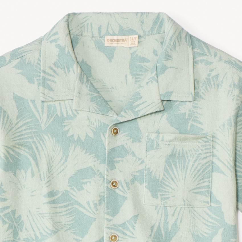 Ensemble 2 pièces chemise + bermuda style hawaïen pour garçon 