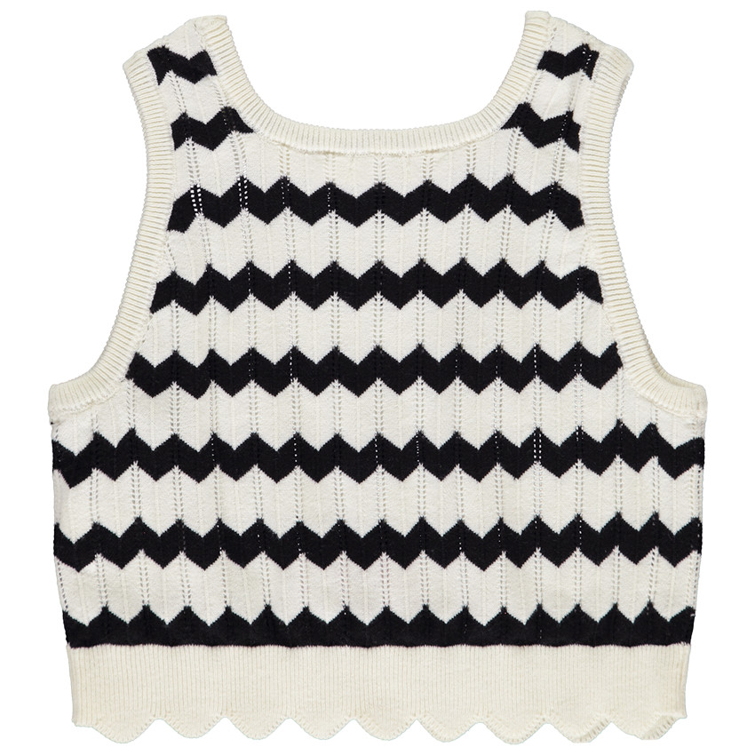 Débardeur en tricot fantaisie ajourée pour fille 