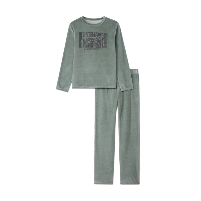 Set pyjama 2 pièces en velours fantaisie pour garçon