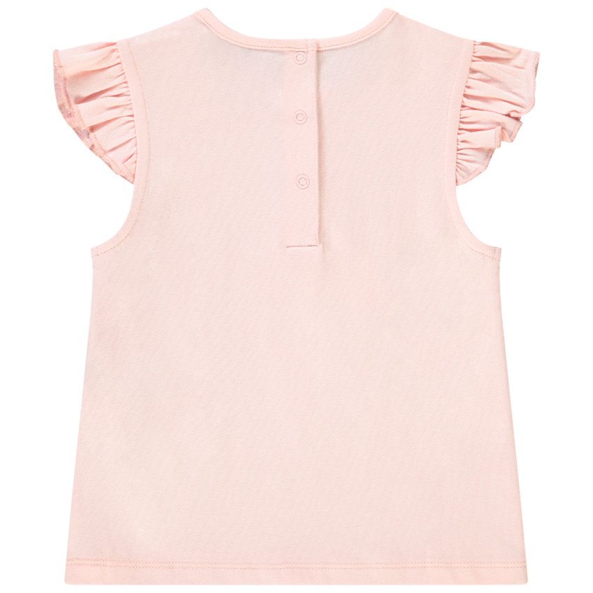 T-shirt manches courtes volantées en jersey avec print pour bébé fille 