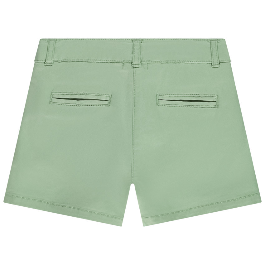 Short en sergé uni effet pinces pour fille 