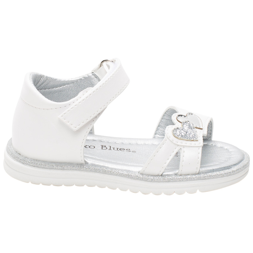 Sandales à cœurs argentés pour bébé fille
