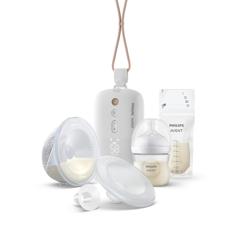 Tire-lait mains-libres avec biberon 125 ml et sachets de lait