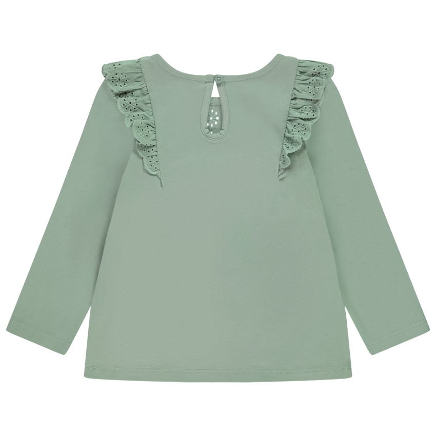 T-shirt manches longues à broderie anglaise pour bébé fille 