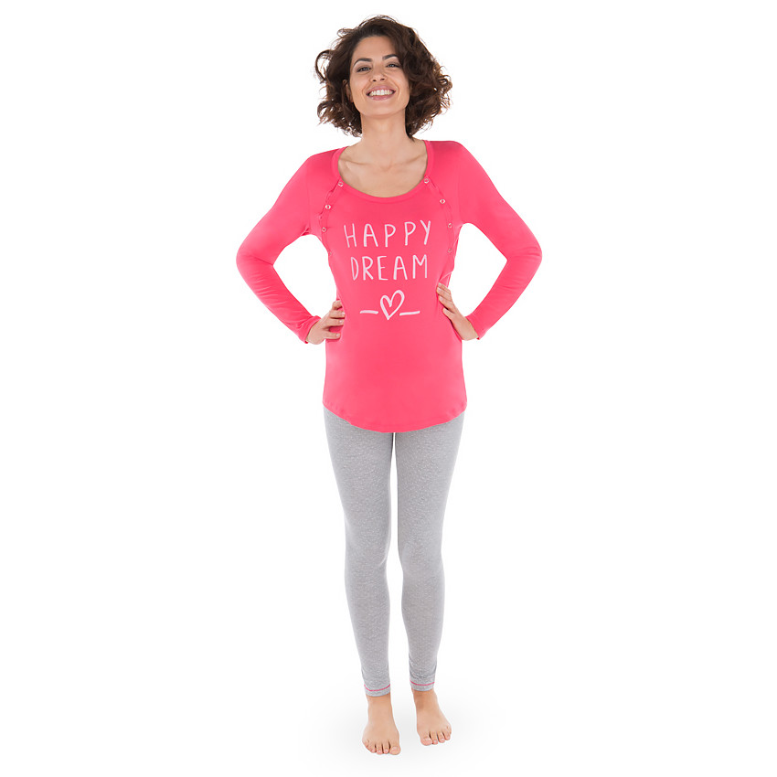 Tee-shirt homewear de grossesse et d'allaitement 