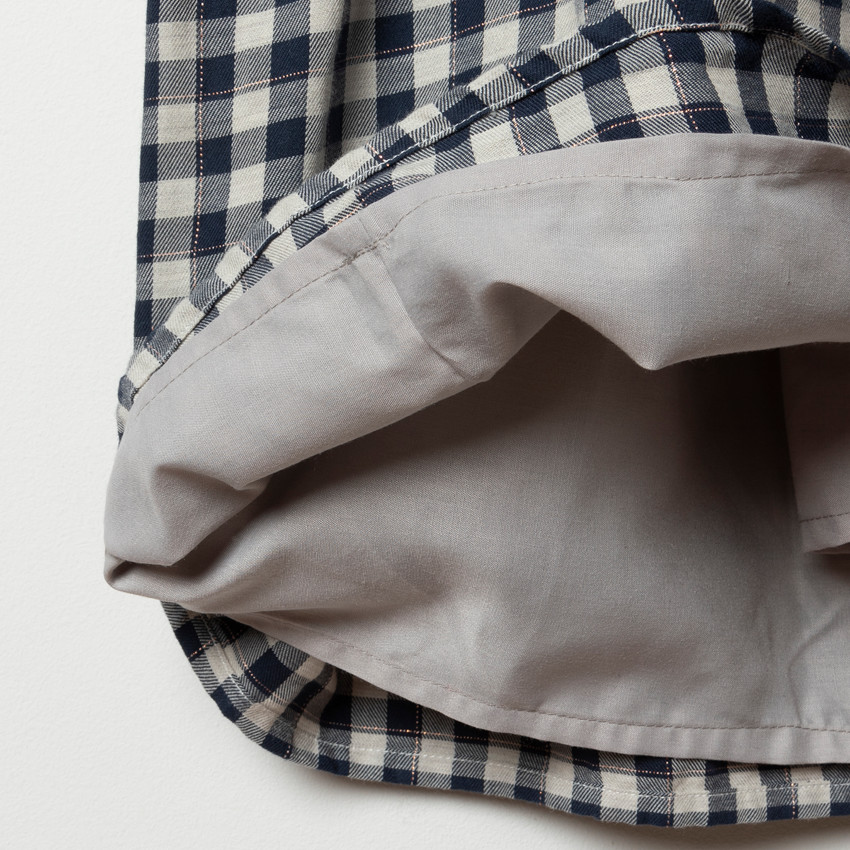 Robe de grossesse manches courtes à carreaux vichy 