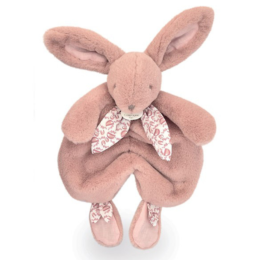 Doudou Lapin plat 29cm Rose poudré  